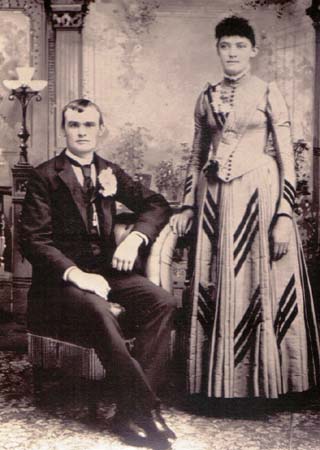 August Theise & Dorothy 'Dora' Ryberg wedding photo, 1890
