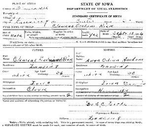 Standard Certificate of Birth