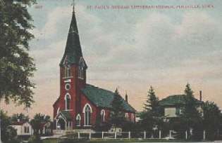 St. Paul's Lutheran church - 1908 postcard