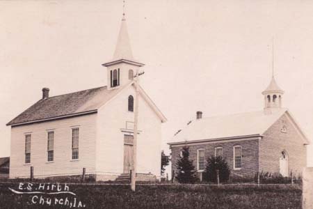 Congregational Church / Lansing Ridge Presbyterian Church (left) & Schoolhouse (right)