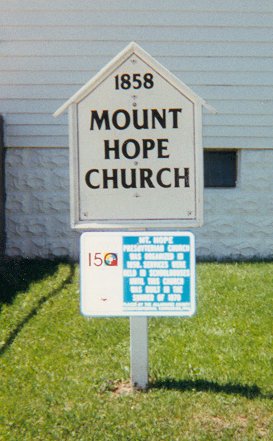 Mt. Hope sign, ca2002 - photo contributed by Alice Gensmer