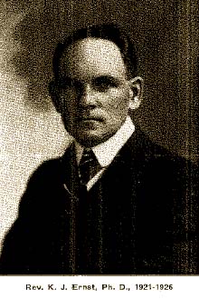 Rev. K.J. Ernst, Ph.D., 1921-1926