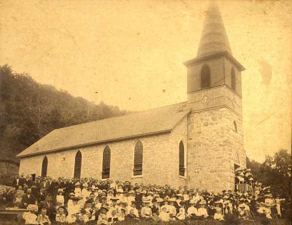 St. Mary's Catholic church & congregation ca1895