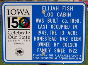 Historical marker at the cabin