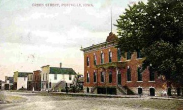 Green St. Postville, the showing the Commercial Hotel, ca1910