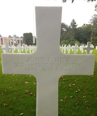 John F. Heim, Normandy American cemetery, photographer Chris Heim 2017