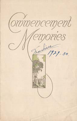 "Commencement Memories" booklet of Mae Sires - cover