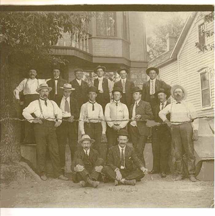 Unknown Group of Men in Kimballton with Nathaniel Hamlin