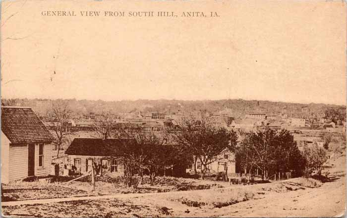 View of Anita from South Hill, Iowa
