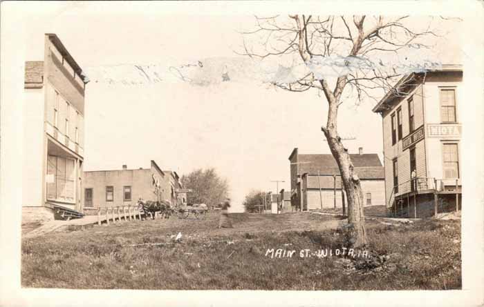 Main Street Wiota, Iowa Postcard