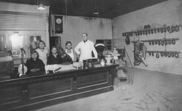 Joe Kafer's butcher shop, 1920s Littleport