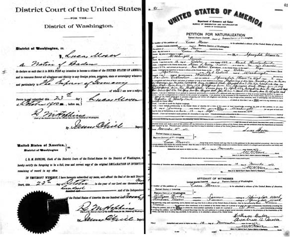 Lucas Moser's naturalization petition