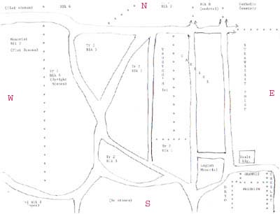 Strawberry Point cemetery map - courtesy of Jim Steele SR
