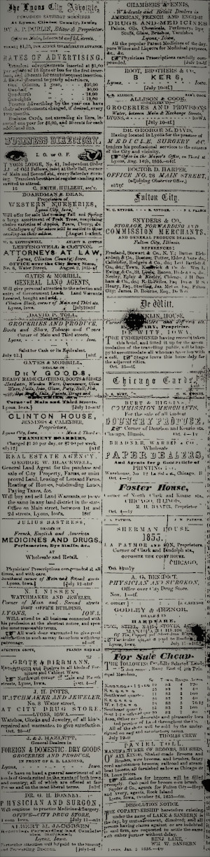 Lyons Businesses 1856