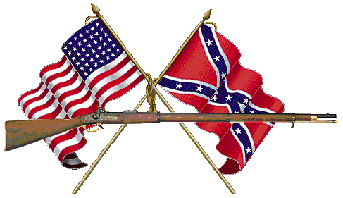 Civil War Flags and rifle