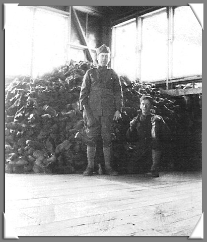 Soldiers and shoes, Camp Dodge, 1918.
