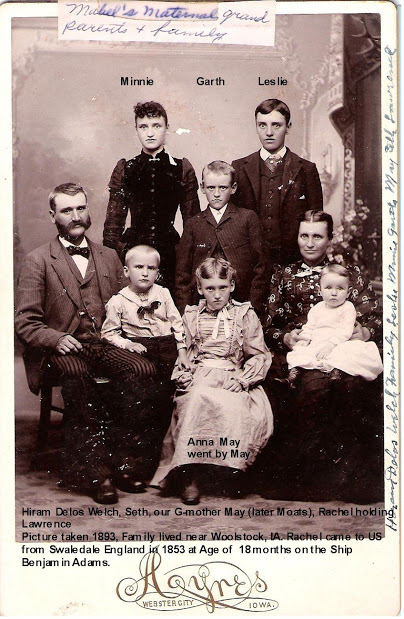 1890 Hiram & Rachel Welch Welch Family, farmed east of Woolstock