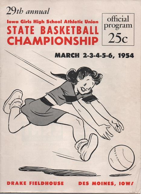 1954 Iowa Girls Basketball State Championship Program Cover, Randall High School