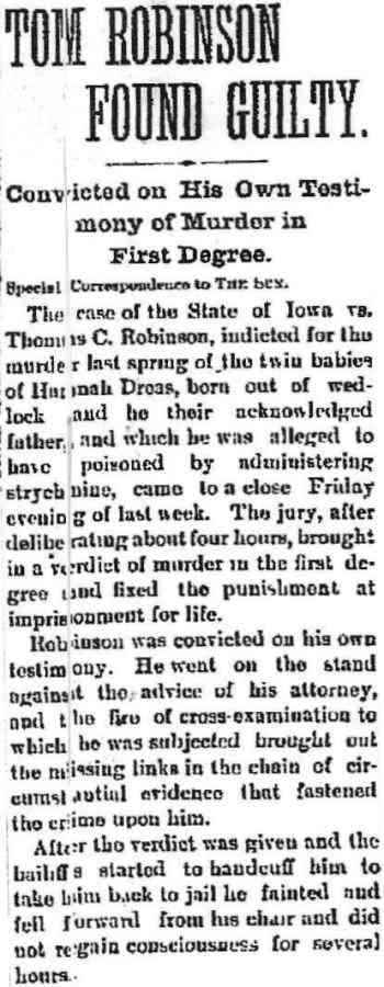 Cresco Twin babies Murder Lime Springs Sun Thursday Nov. 12, 1903