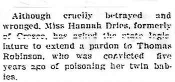 Cresco Twin babies Murder The Oxford Mirror Thursday Feb. 18, 1909