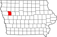 map of Iowa showing Ida County