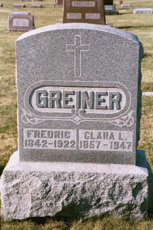 Fredric & Clara Greiner gravestone photo