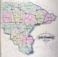 1897 Map of Lee County Iowa