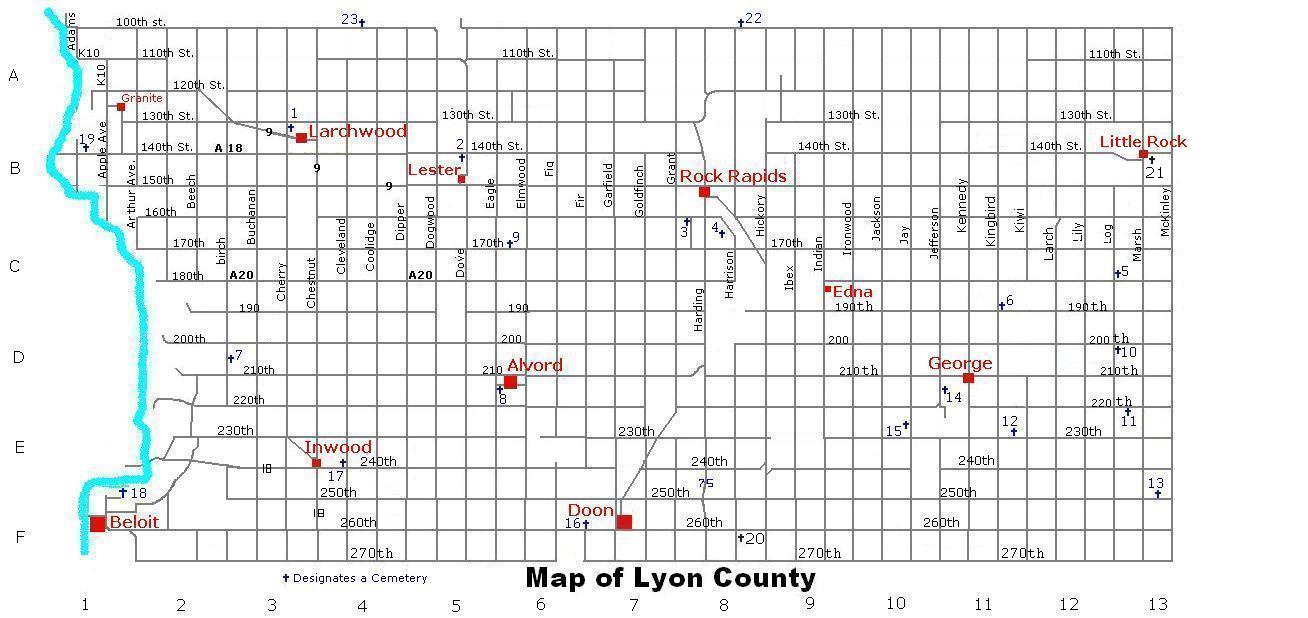 Lyon County Cemetery Locations