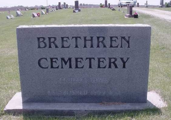 Brethren Cemetery Gate Stone, Elkhart, Iowa