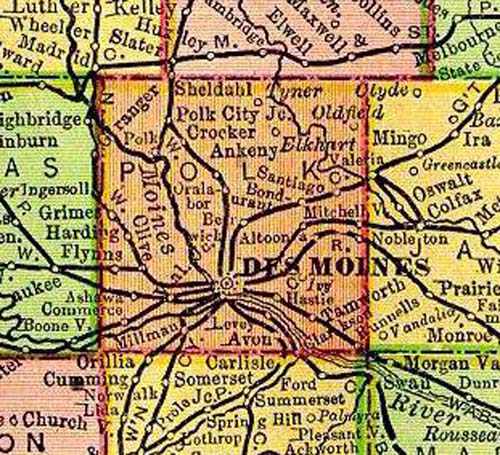 1895 Map Polk County, Iowa