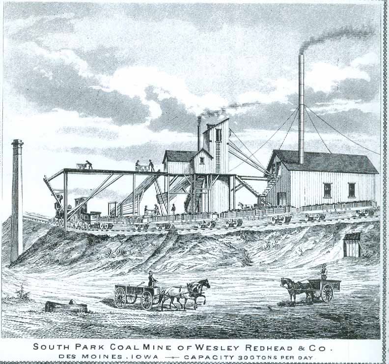 South Park Coal Mine of Wesley Redhead & Co., Des Moines, Polk County, Iowa
