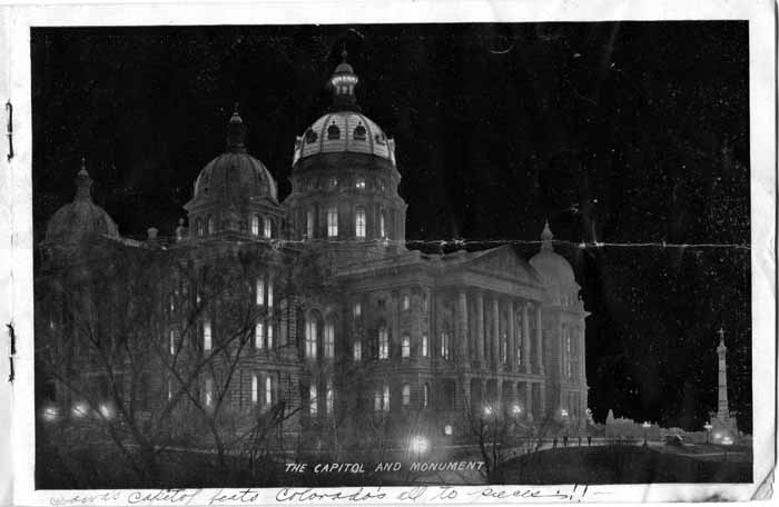 Capitol Bldg., Night in Des Moines 1912 Pg. 8