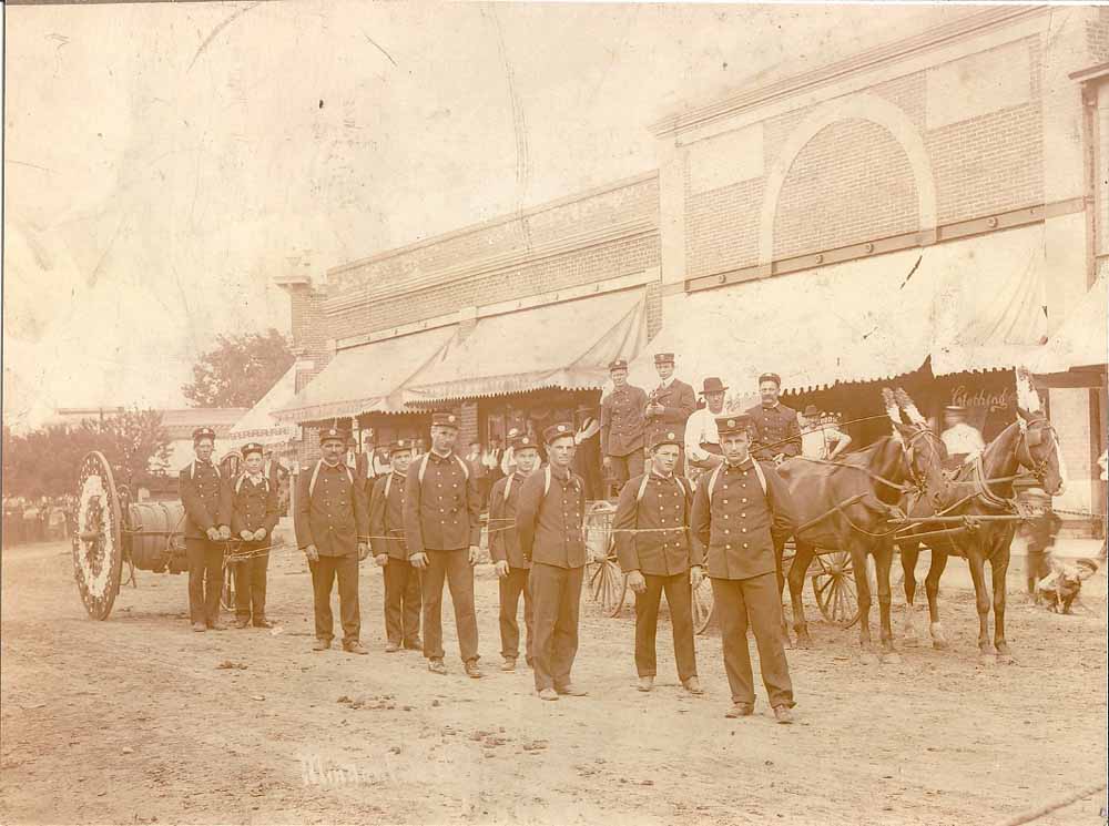 Minden Fire Department in about 1905 to 1910