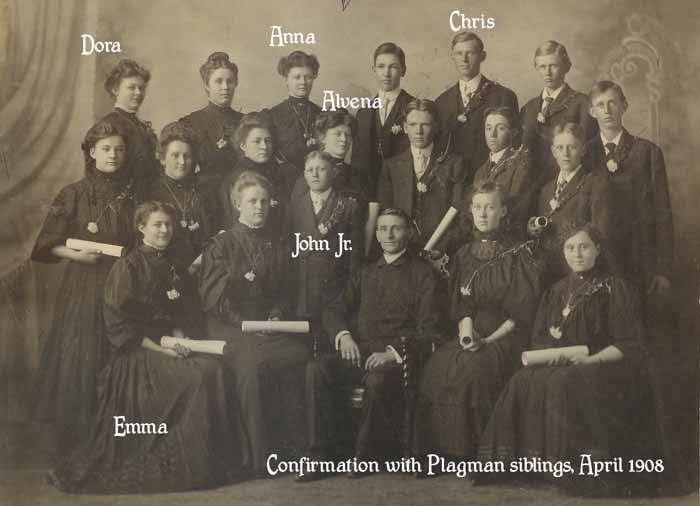 Plagman Family & Avoca Lutheran Confirmation Class 1908