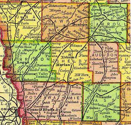 Iowa 1895 - Shelby Co. & Surrounding