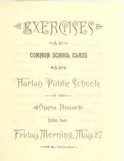 Harlan 1898 Commencement Cover