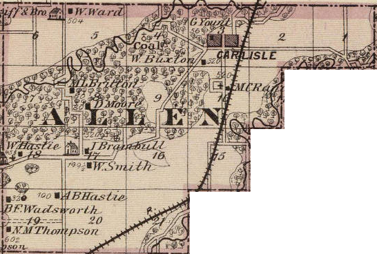 map of Allen Township 1875