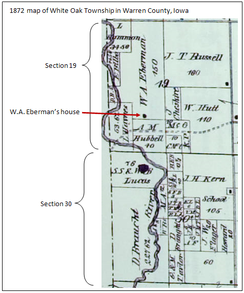 property of W.A. Eberman in 1872