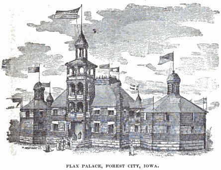 Flax Palace illustration from 'A Hand Book of Iowa', 1893