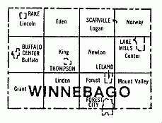 Winnebago County, Iowa Townships Map
