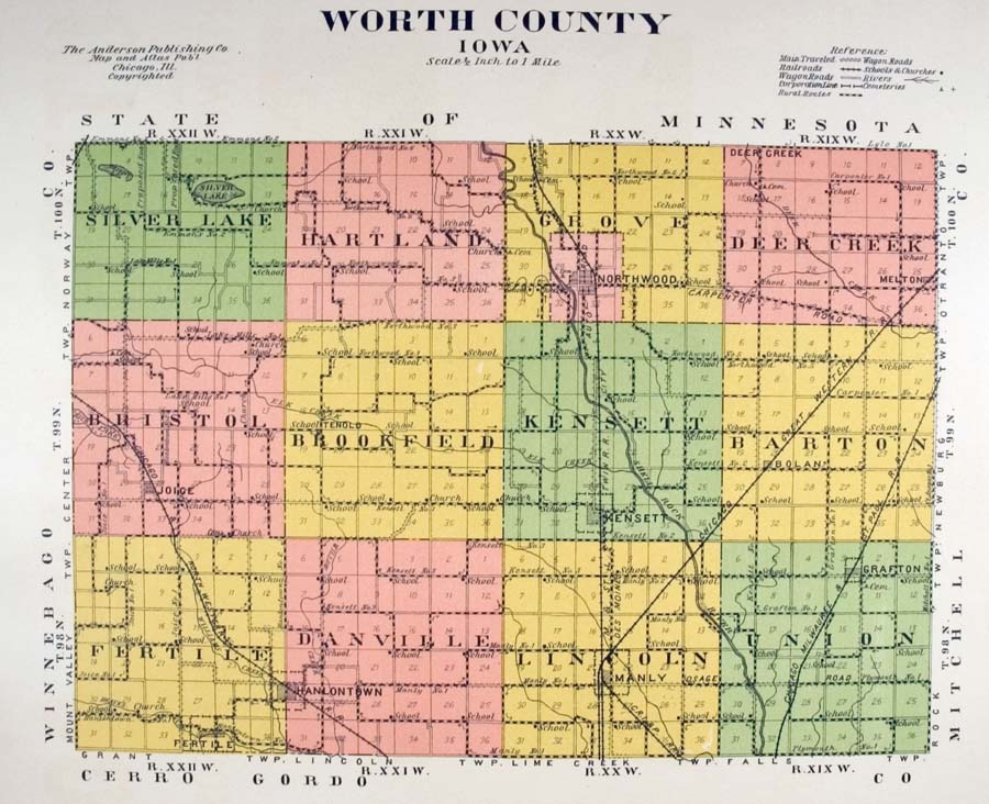 map of Worth County, 1913