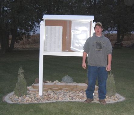 Zach Kimber with his Eagle Scout project, 2006