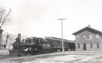Passenger train at the New Albin depot