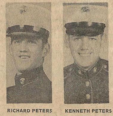Pvt. Richard Peters (left) and S-Sgt. Kenneth Peters (right)