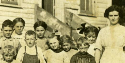 Close-up of the children & teacher on the right - Do you know any of them?