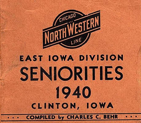 1940 Chicago NorthWestern Seniorities 1940