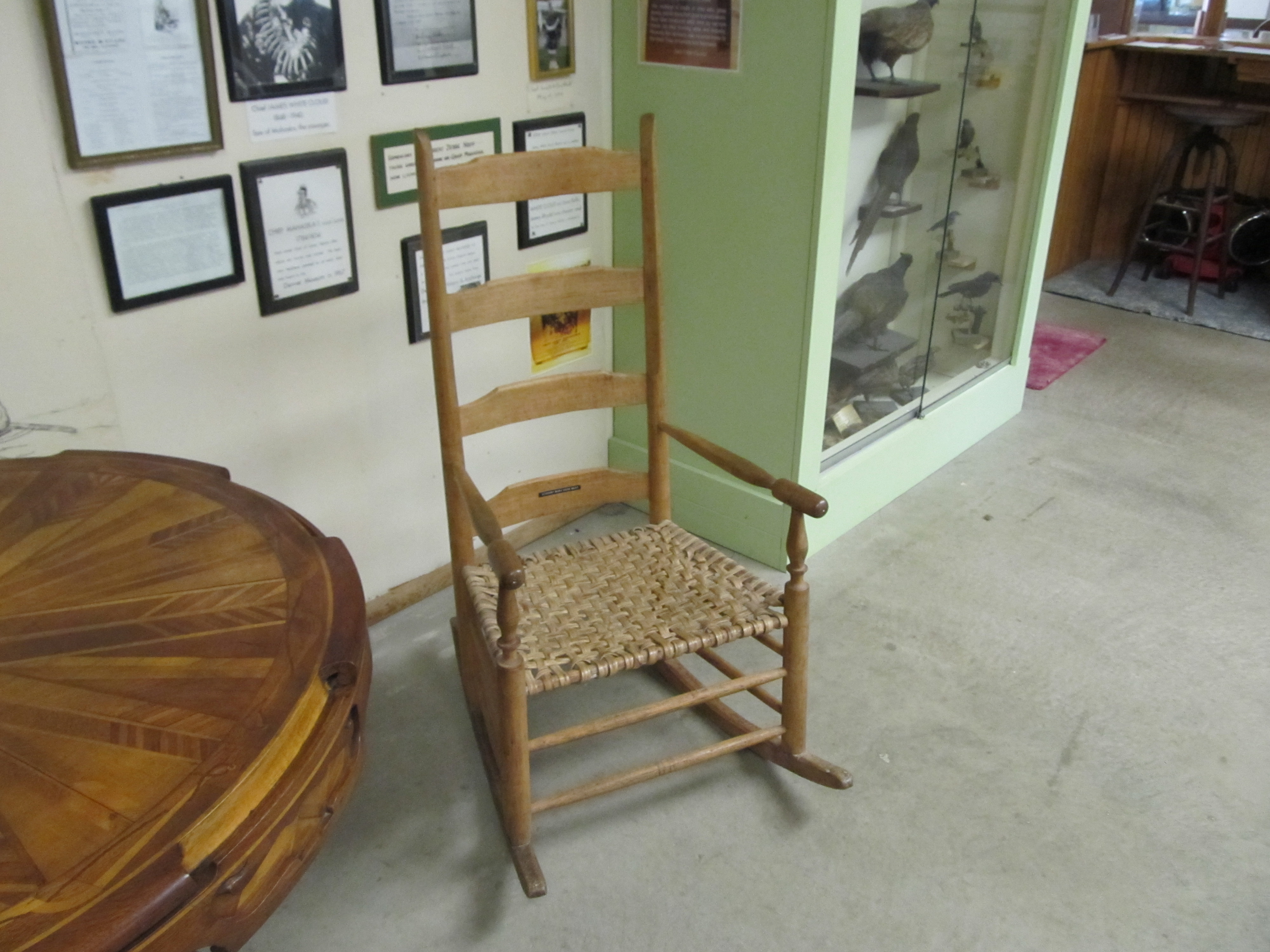 Hickory-caned chair