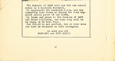 1926 Macedonia Yearbook - Senior Goodbye